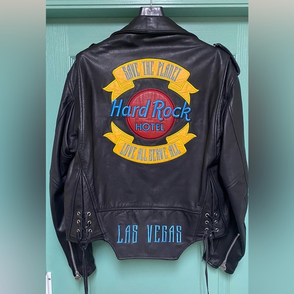 Hard Rock Cafe Biker Leather Jacker - Picture 6 of 14
